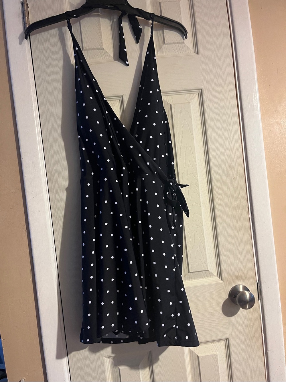 New with tags Black Polka Dot Wrap swim dress